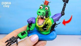 Destroyed Animatronic Glamrock Monty Gator with Clay ► Five Nights at Freddys Security Breach