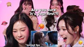 Milk & Love Reacts to their 1st Kissing Scene on screen  Lips sucked