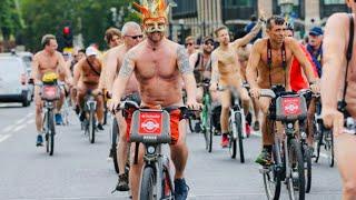 Live World NAKED Bike Ride London 2022  Protest for oil use and promote freedom #free #Team Ethel