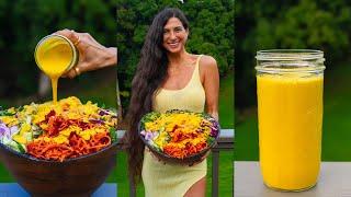 What I Ate for Dinner + Sweet Turmeric Dijon Dressing Recipe  Delicious & Easy Raw Vegan Meal Prep