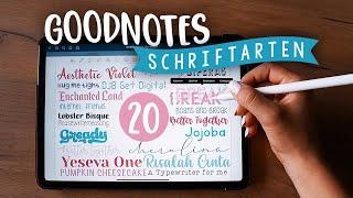 Die 20 SCHÖNSTEN SCHRIFTARTEN für Goodnotes Lernblätter  JustSayEleanor + Tutorial 