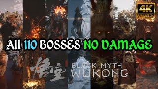 Black Myth Wukong  All 110 Bosses & All Endings NO DAMAGE 4K