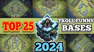 TOP 25  Th13 TrollFunny Bases With Copy Link  Th13 Funny Bases With Link- Clash of Clans