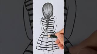 Girl from backside drawing #drawing #pencilsketch #shortsvideo #girldrawing #artvideo