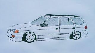 Menggambar Mobil JDM-Cara Menggambar Mobil Nissan Stagea R34-How to Draw a Nissan Stagea R34 Car