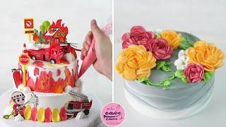 Amazing Firefighter Car Birthday Cake for Boys and Rose Flowers Cake Decorating Ideas  Part 445