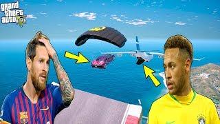 MESSİ VE NEYMAR PARAŞÜTLÜ SÜPER ARABALARLA RAMPADAN UÇUYOR - GTA 5