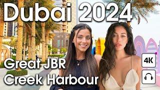 Dubai  Creek Harbour Great JBR  4K  Walking Tour Сompilation