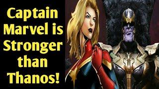 Captain Marvel is stronger than Thanos  Captain Marvel vs Thanos