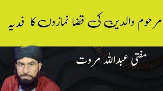 Marhoom waledain ki qaza Namaz ka Vidya by Mufti Abdullah marwat