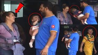 Watch Video Brett Lee Meets Yuvrajs wife hazel keech and his son during RSWS 2022 final