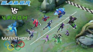 S.A.B.E.R VS V.E.N.O.M MARATHON RACE  MOBILE LEGENDS SABER VS VENOM MARATHON