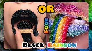 Black Food or Rainbow Food  Black  vs Rainbow