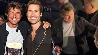 Tom Cruise Supports Glen Powell At Twisters Premiere