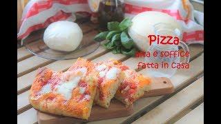 PIZZA ALTA e SOFFICE fatta in casa   pizza margherita  ricetta facile  Lorenzo in cucina
