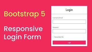 Bootstrap 5 - Responsive Login Form