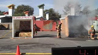 Home Fire Sprinkler Live Burn Demonstration by Las Vegas Fire Department