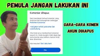 Cuma Komentar Akun dihapus Permanen  Untuk Youtuber Pemula