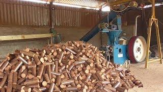 Automatic Briquette making Machine Wood Briquetting Work Plant process