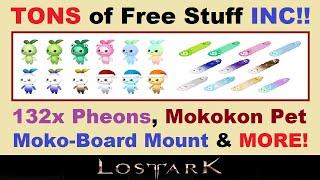 TONS of Free Stuff *INC*.. 132x Pheons Mokokon Pet Moko-Board Mount & More Lost Ark Dev Note