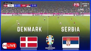 DENMARK VS SERBIA  LIVE  UEFA EURO 2024  .SIMULATION & LIVE SCORE #uefa #euro2024