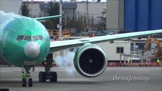 Turkmenistan Airlines 2nd Boeing 777-200 Engine Start Up & Take Off @ KPAE