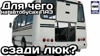 Для чего на автобусах ПАЗ сзади находится люк?  Why is there a hatch on the PAZ buses behind?