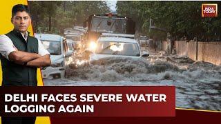 Rain Pounds Delhi-NCR Red Alert Massive Jams After Waterlogging  Delhi Breaking News