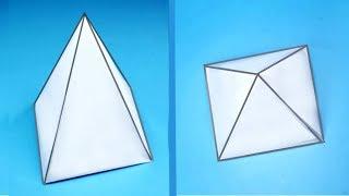 How to make a square paper pyramid?  DIY geometric shapes