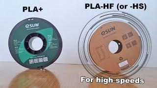 eSun PLA+ vs PLA-HS ex. PLA-HF - high speed PLA testing