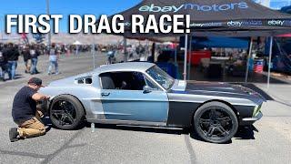 Mid Engine 67 Ford Mustang Fastback Pt. 8 - First Test Drive And Drag Race