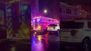 FDNY RESCUE 1 goes 10-8 after battling an All-Hands Fire #FDNY #FDRV #Rescue1 #siren