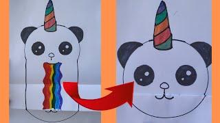 PANDACORN ÇİZİMİ  PANDİCORN ÇİZİMİ  how to draw a pandacorn  sharpie ile  çizim unicorn çizimi