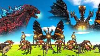 Dark  Monster War - ULTIMATE NUCLEAR GODZILLA vs KING GHIDORAH - Animal Revolt Battle Simulator