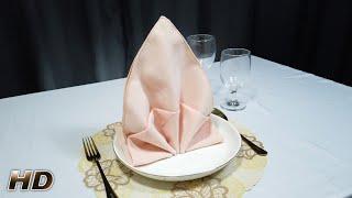 HOW TO MAKE STANDING LEAF NAPKIN FOLDING HD