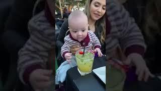 Baby Desperately Tries to Taste Moms Spicy Margarita