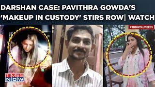 Darshan Case Accused In Renuka Swamy Murder Pavithra Gowdas Makeup In Custody Stirs Row Watch