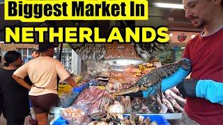 Haagse Markt The Hague Den Haag Biggest Fish Market In Netherlands 