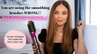 NO FRIZZ Straight Silky hair  Dyson Airwrap smoothing brush Tutorial