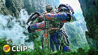 Optimus Prime vs Grimlock - Let Me Lead You Scene  Transformers Age of Extinction 2014 IMAX