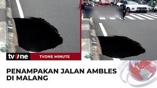 Jalan Bandung Kota Malang Ambles Tinggalkan Lubang Menganga  tvOne Minute