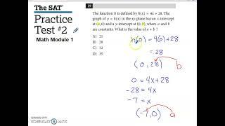 SAT Practice Test #2 Math Module 1 Problem #19