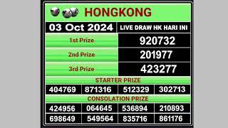 Hongkong Live draw result 03.10.2024  Live Draw HK