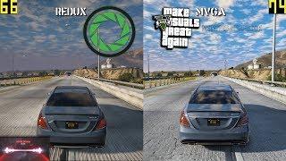 GTA V REDUX 1.7 vs MVGA 2.65 Gameplay Comparison with FPS  Which one is Photorealistic Graphic Mod?