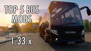 TOP 5 BUS MODS - Euro Truck Simulator 2 - 1.33.x