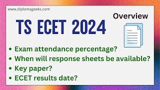 TS ECET 2024 Examination Overview Response Sheet Key Paper Results Info