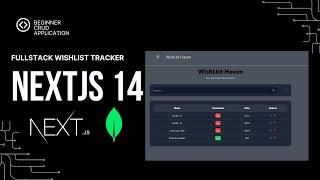 Full Stack Nextjs Personal Wishlist Tracker Application  Mongodb Mongoose  Beginner Project