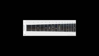 Notes Melodic B Minor Mod Scale 2 Octaves Guitar No 18  C2 to C4 String and Finger Numbers
