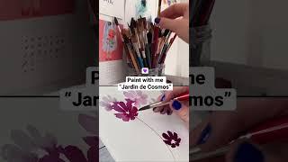 Venez apprendre à peindre avec moi ce frais et joli jardin de cosmos à l’aquarelle  #aquarelle