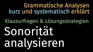 Sonoritätskonturen analysieren Klausurfragen und Lösungsstrategien — Grammatische Analyse 011